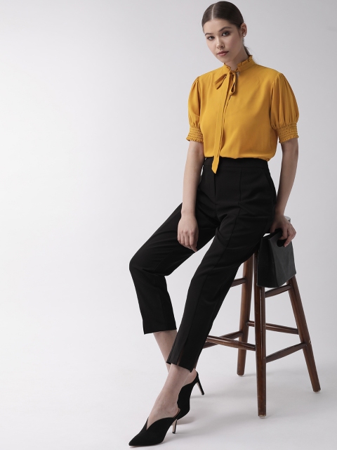 

20Dresses Women Mustard Yellow Solid Formal Top