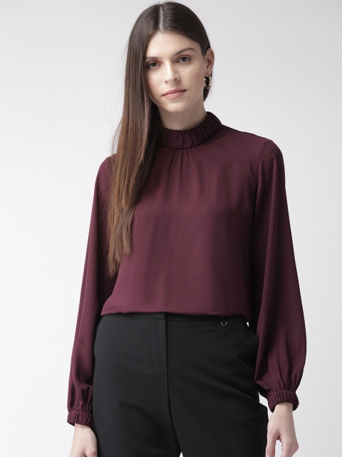 

20Dresses Women Burgundy Solid Formal Top