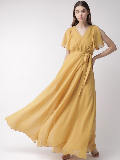 

20Dresses Women Mustard Yellow Solid Maxi Dress