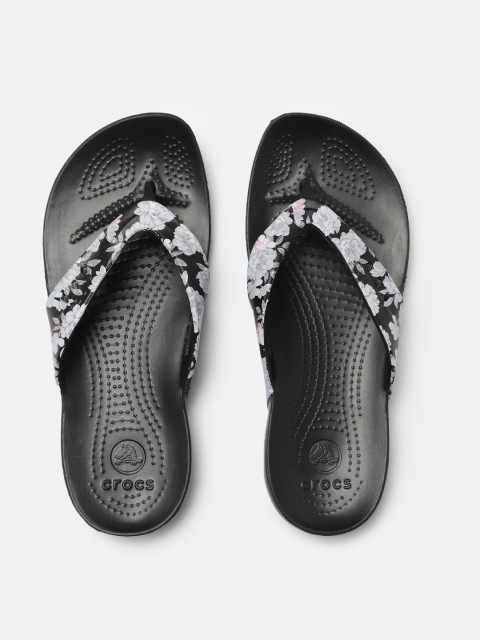 

Crocs Women Black Printed Kadee Thong Flip-Flops