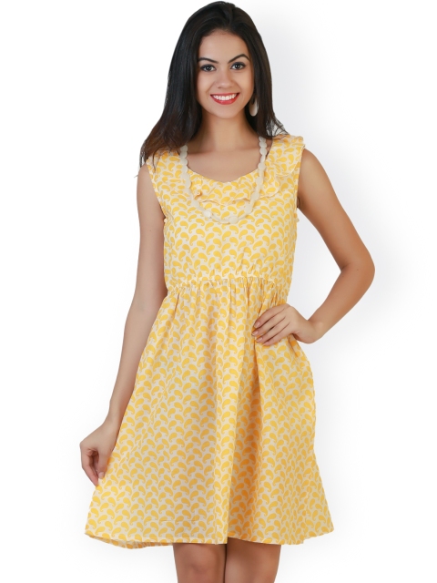 

Belle Fille Yellow Fit & Flare Dress