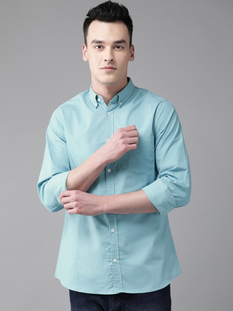 

Hubberholme Men Blue Regular Fit Solid Casual Shirt