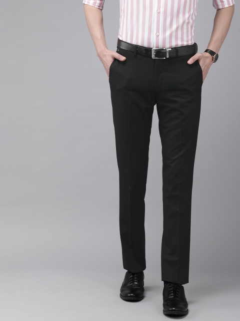 

U.S. Polo Assn. Men Black Slim Fit Solid Formal Trousers