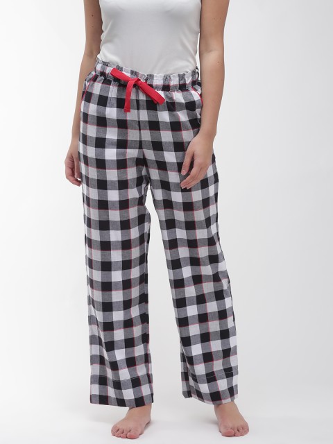 

Marks & Spencer Women Black & White Checked Lounge Pants