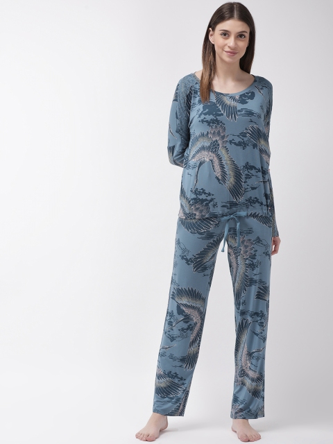 

Marks & Spencer Women Blue Printed Night suit