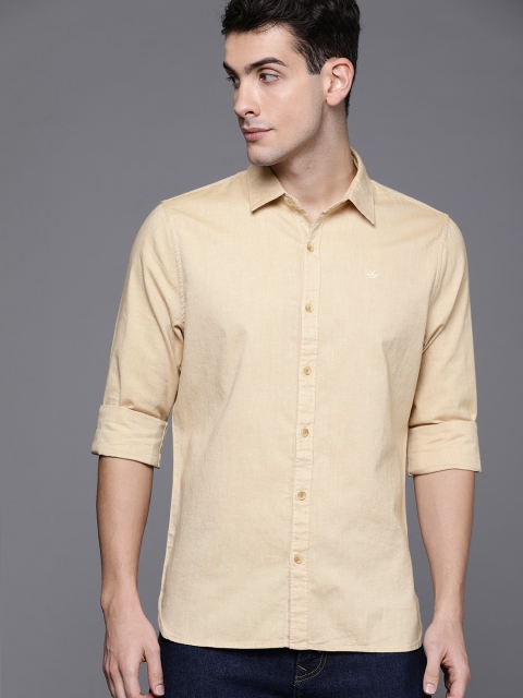 

WROGN Men Beige Slim Fit Solid Casual Shirt