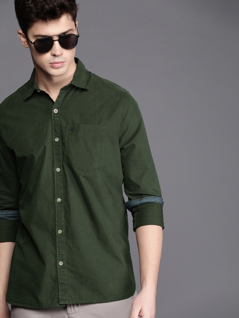 

WROGN Men Green Slim Fit Printed Casual Shirt