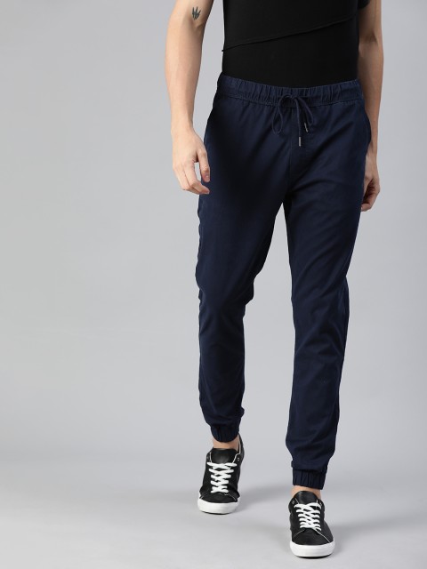 

WROGN Men Navy Blue Regular Fit Solid Joggers