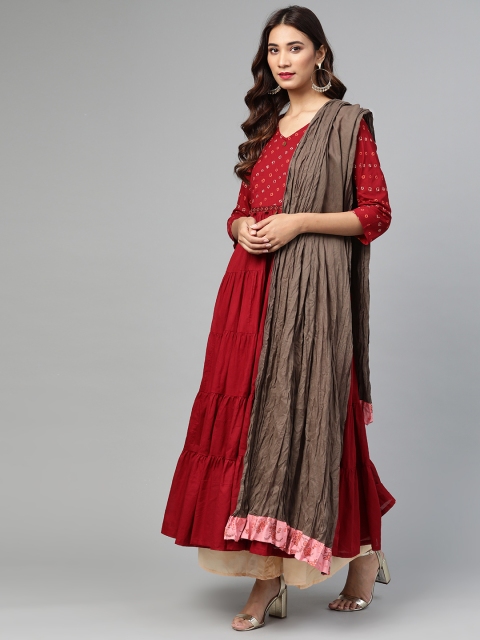 

Rangriti Brown Solid Pure Cotton Dupatta