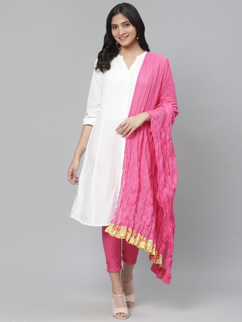 

Rangriti Pink Solid Crinkled Dupatta
