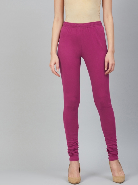 

Rangriti Magenta Pure Cotton Solid Churidar Leggings