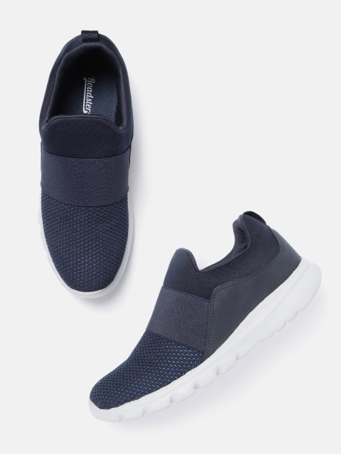 

Roadster Men Navy Blue Woven Design Slip-On Sneakers