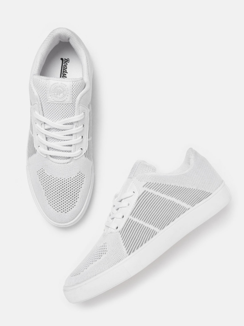 

Roadster Men White & Grey Woven Design Sneakers