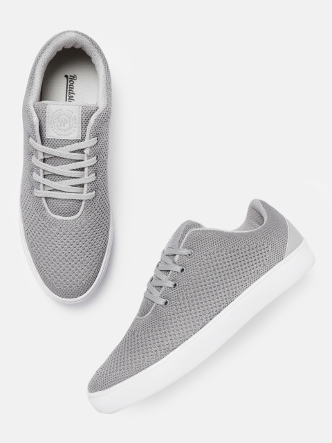 

Roadster Men Grey Woven Design Sneakers