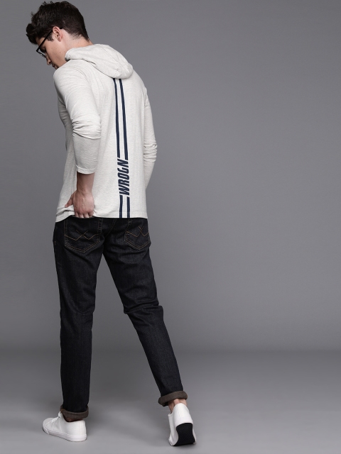 

WROGN Men White Printed Hood T-shirt