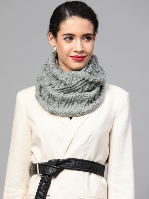 

SASSAFRAS Women Grey Self Design Snood