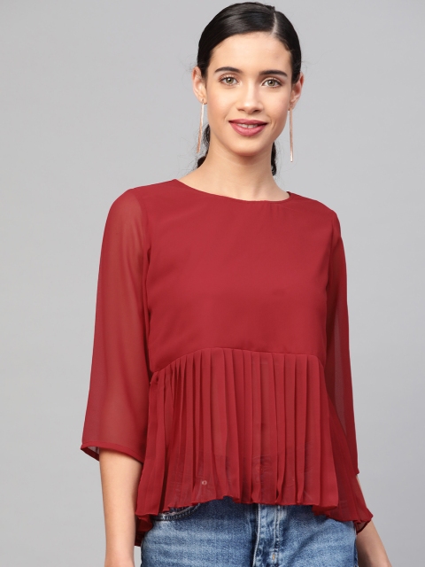 

SASSAFRAS Women Red Solid Top