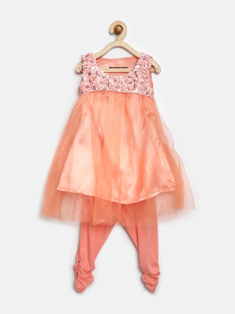 

Gini & Jony Girls Peach-Coloured Clothing Set