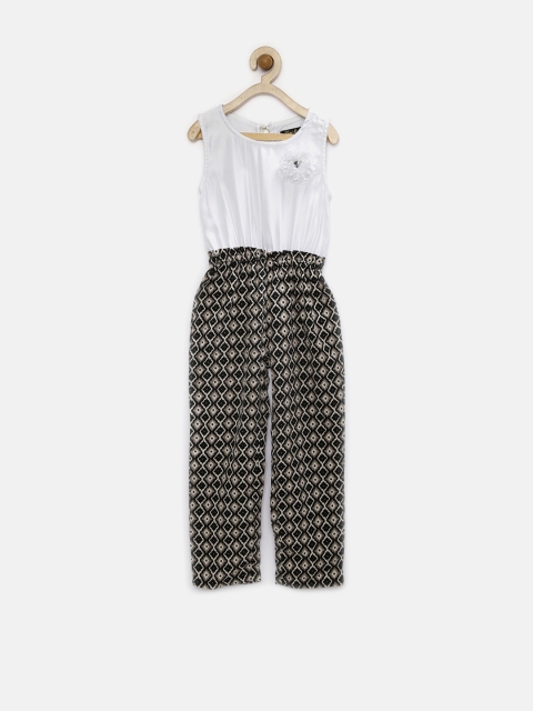 

Gini & Jony Girls White & Black Printed Jumpsuit