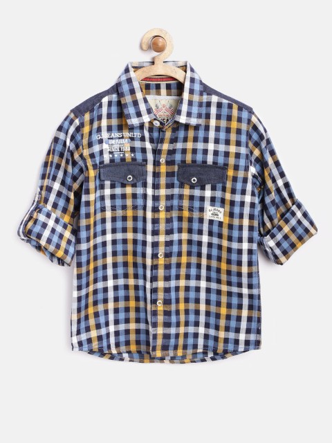 

GJ Unltd Jeans by Gini & Jony Boys Multicoloured Checked Shirt, Multi