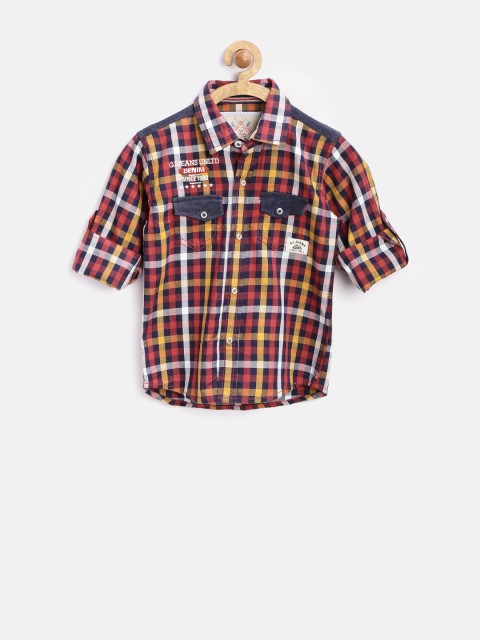 

GJ Unltd Jeans by Gini & Jony Boys Multicoloured Checked Shirt, Multi