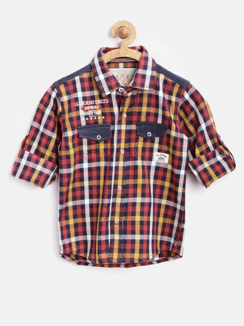 

GJ Unltd Jeans by Gini & Jony Boys Multicoloured Checked Shirt, Multi