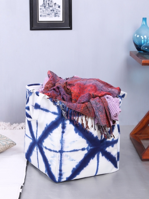 

Rajasthan Decor Blue & White Printed Foldable Laundry Bag