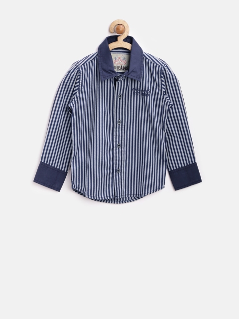 

GJ Unltd Jeans by Gini & Jony Boys Grey & Navy Striped Shirt