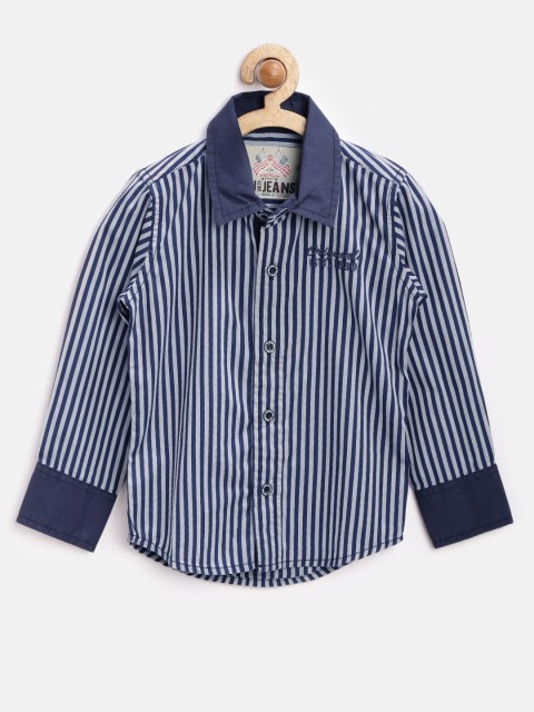 

GJ Unltd Jeans by Gini & Jony Boys Grey & Navy Striped Shirt