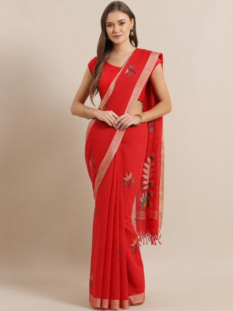 

ADITRI Red Woven Design Jamdani Saree
