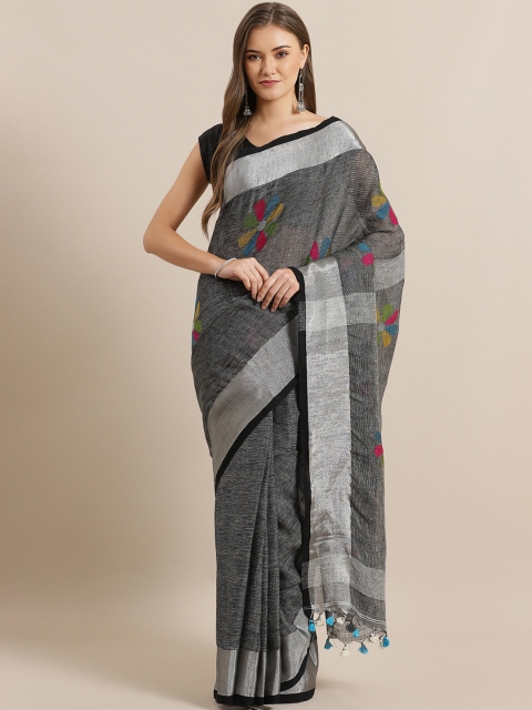 

ADITRI Black Woven Design Saree