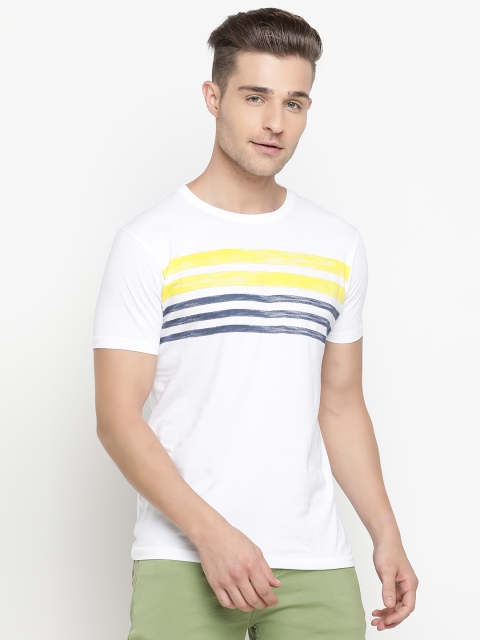 

Pepe Jeans Men White Striped Round Neck T-shirt