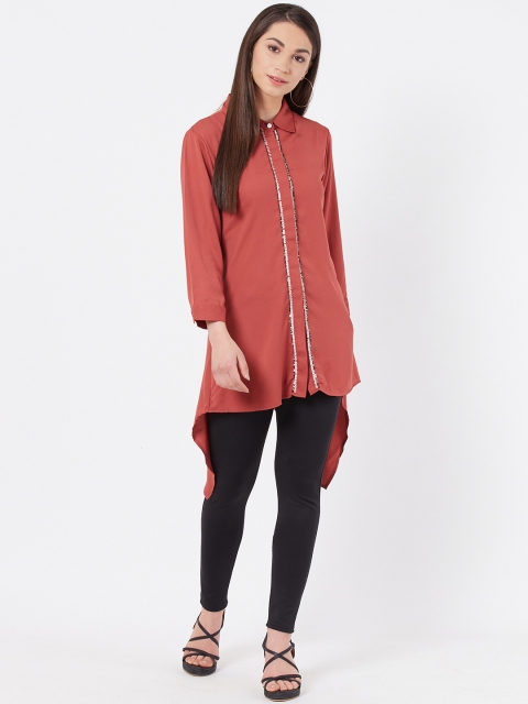 

Instacrush Women Rust Red Solid Tunic