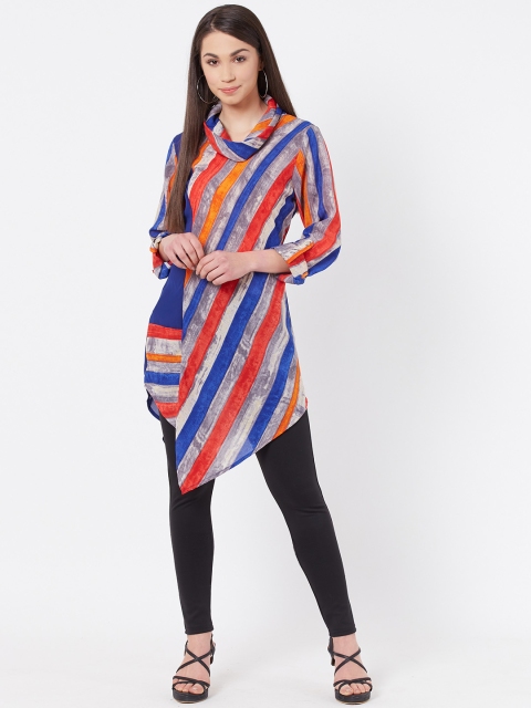 

Instacrush Women Blue & Red Striped Tunic