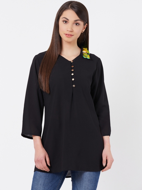 

Instacrush Women Black Solid Tunic