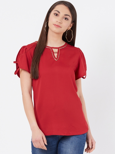 

Instacrush Women Maroon Solid Regular Top