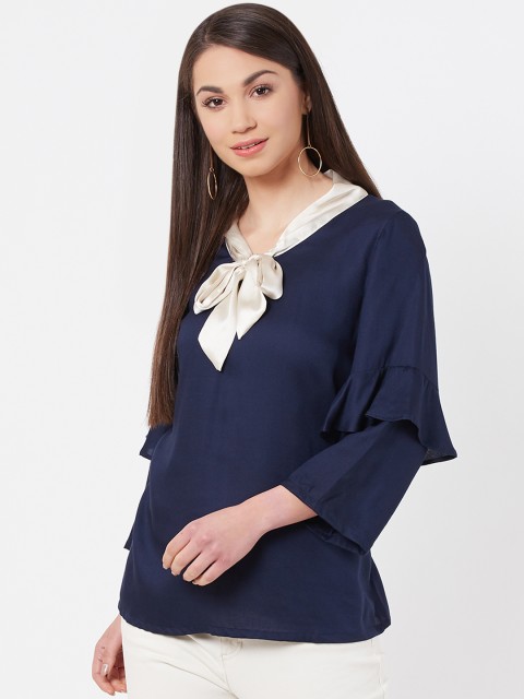 

Instacrush Women Navy Blue Solid Top