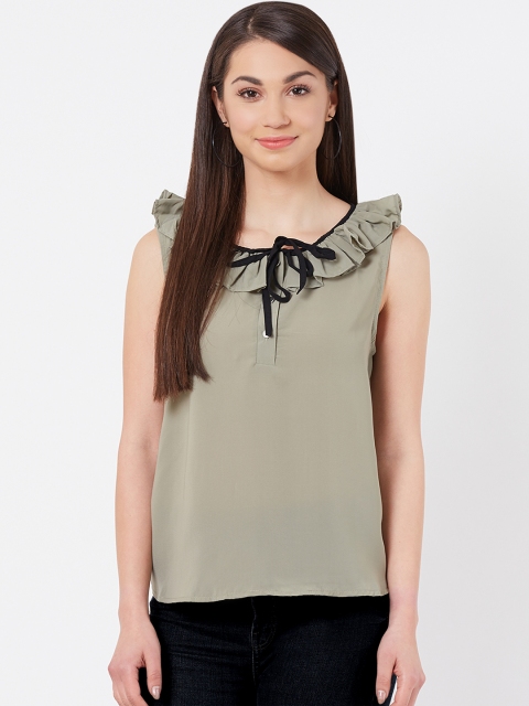 

Instacrush Women Green Solid Top