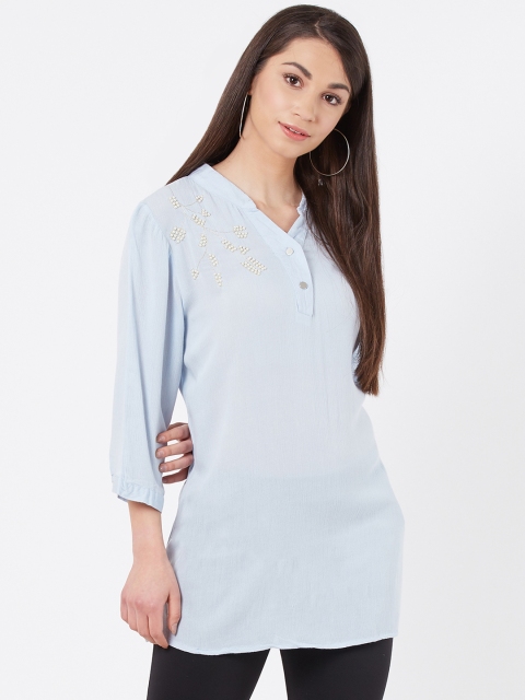 

Instacrush Women Blue Solid Tunic