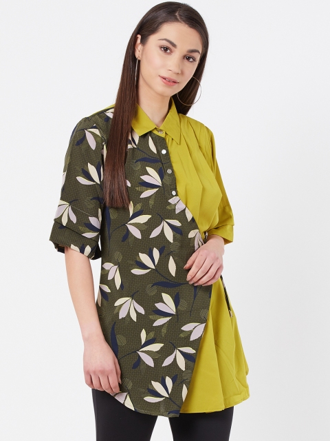 

Instacrush Women Green Printed Top