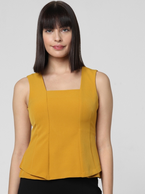 

Vero Moda Women Mustard Yellow Solid Top