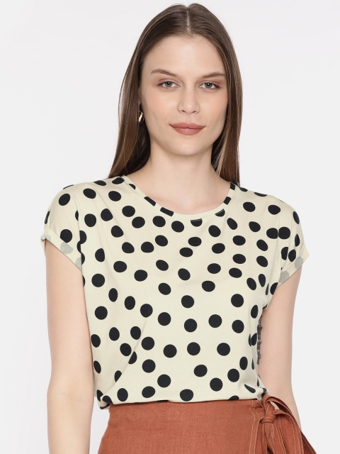 

Vero Moda Women Beige & Black Printed Top
