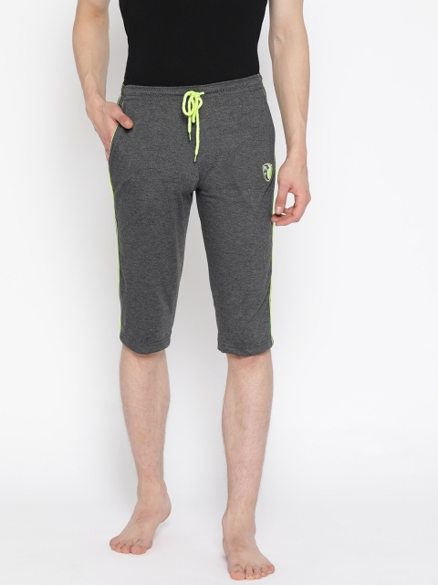 

PORTBLAIR Men Charcoal Grey Solid Lounge Shorts