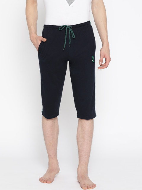 

PORTBLAIR Men Navy Blue Solid Lounge Shorts