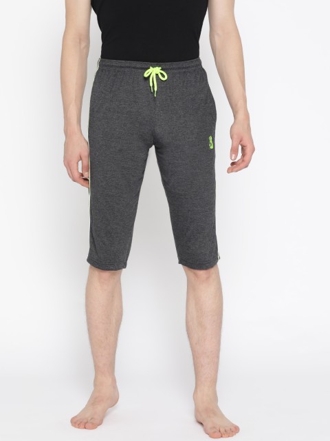 

PORTBLAIR Men Charcoal Grey Solid Lounge Shorts