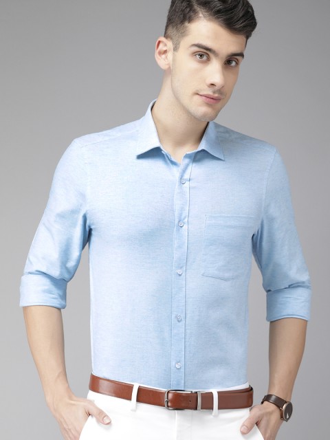 

Turtle Men Blue Slim Fit Solid Formal Shirt