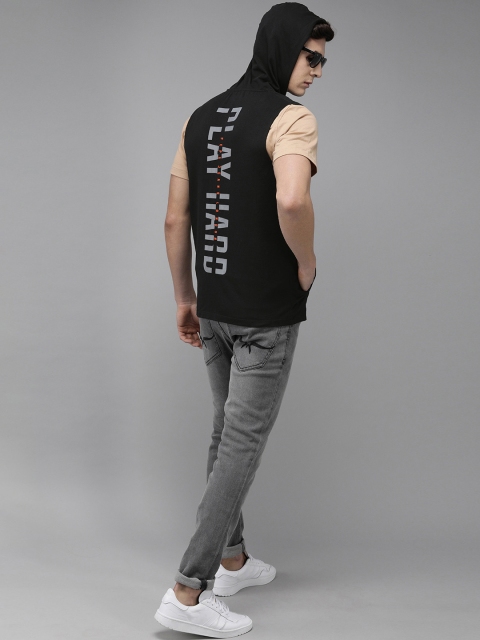 

Pepe Jeans Men Black Back Printed Hooded Sweatshirt