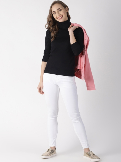

Blue Saint Women Black Solid Pullover Sweater
