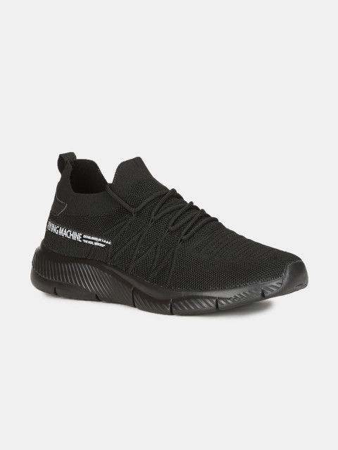 

Flying Machine Men Black Woven Design Mid-Top Sneakers