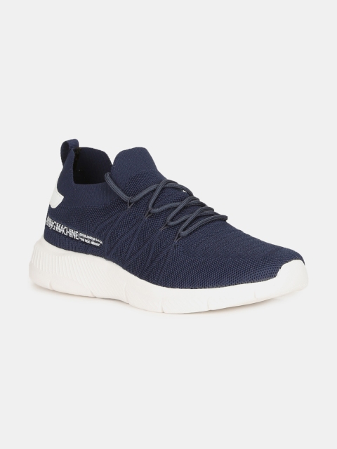 

Flying Machine Men Blue Woven Design Mid-Top Sneakers